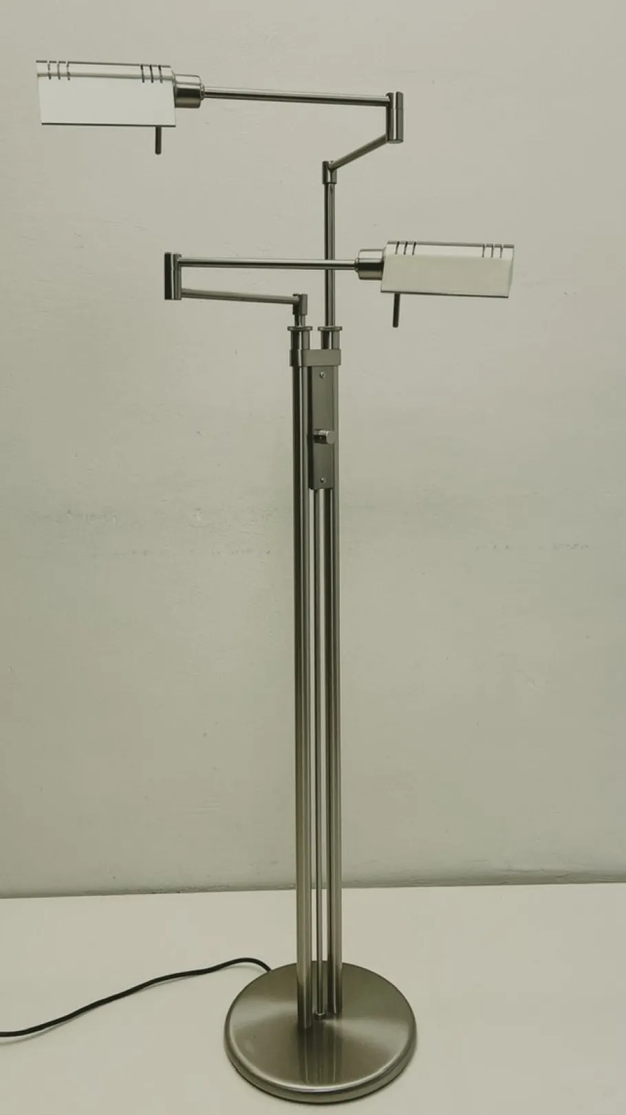 Clearance Pamono 2-Arm Swing Twin Reading Floor Lamp from Holtkotter Leuchten, 1980s