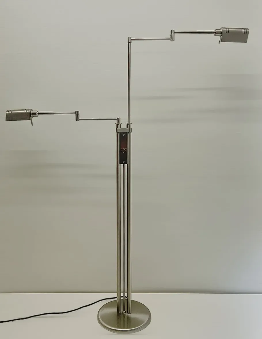 Clearance Pamono 2-Arm Swing Twin Reading Floor Lamp from Holtkotter Leuchten, 1980s