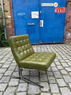 Best Pamono Armchair in Chrome and Faux Leather by Rudolf Horn
