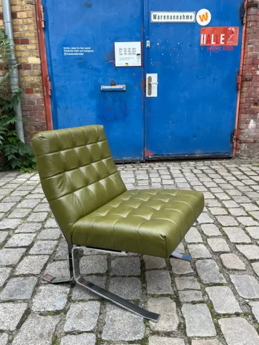 Best Pamono Armchair in Chrome and Faux Leather by Rudolf Horn