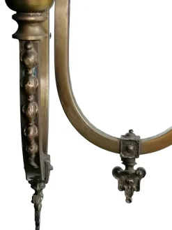 New Pamono 2-Armed Brass Wall Light with Tulip-Shaped Light Points, 1890s