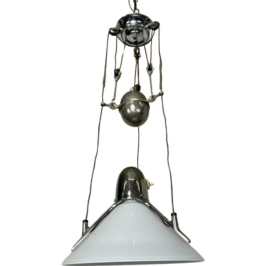 Hot Pamono Art Deco Adjustable Hanging Lamp, 1930s