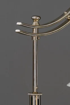 Clearance Pamono Art Deco Adjustable Nickel Floor Lamp with Opal Glass Shade, 1920s