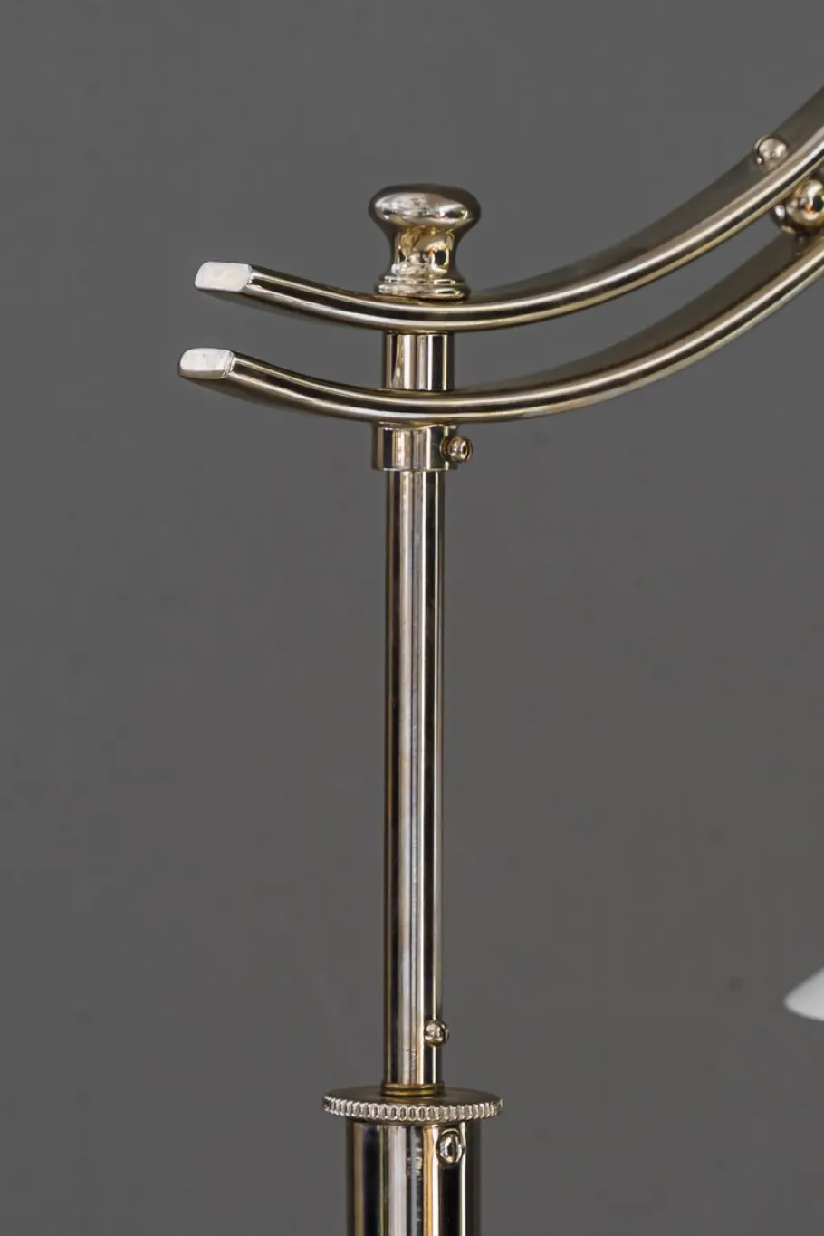 Clearance Pamono Art Deco Adjustable Nickel Floor Lamp with Opal Glass Shade, 1920s