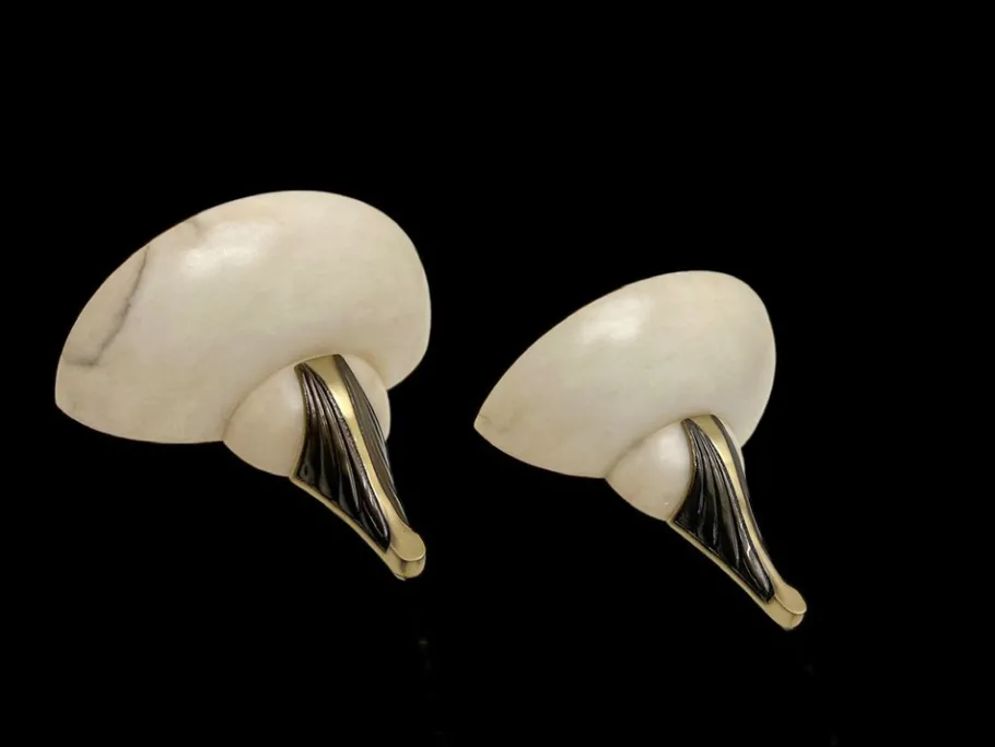 New Pamono Art Deco Alabaster and Bronze Wall Sconces, 1950s, Set of 2