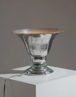 Outlet Pamono Art Deco Aluminum and Glass Lamp, 1960s