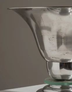 Outlet Pamono Art Deco Aluminum and Glass Lamp, 1960s