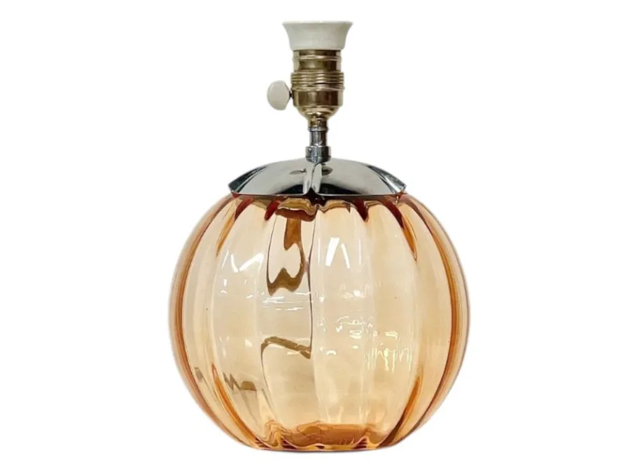 Discount Pamono Art Deco Amber Glass Table Lamp, 1930s