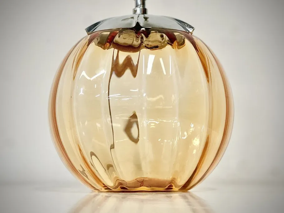 Discount Pamono Art Deco Amber Glass Table Lamp, 1930s