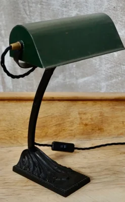 Outlet Pamono Art Deco Banker's Table Lamp from Niam, 1924