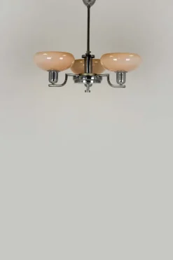 Hot Pamono Art Deco Bauhaus Chrome Chandelier from Napako, Former Czechoslovakia, 1940s