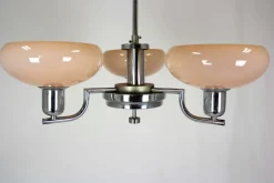 Hot Pamono Art Deco Bauhaus Chrome Chandelier from Napako, Former Czechoslovakia, 1940s