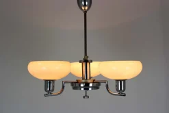 Hot Pamono Art Deco Bauhaus Chrome Chandelier from Napako, Former Czechoslovakia, 1940s