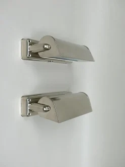 Online Pamono Art Deco Bauhaus Minimalist Nickel Plated Sconces, 1930s, Set of 2