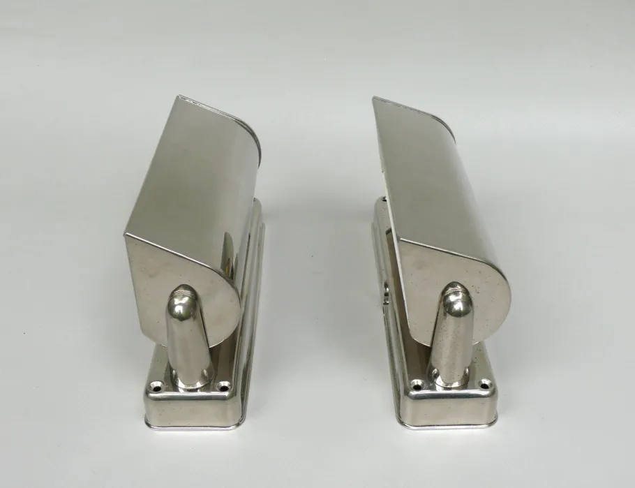 Online Pamono Art Deco Bauhaus Minimalist Nickel Plated Sconces, 1930s, Set of 2