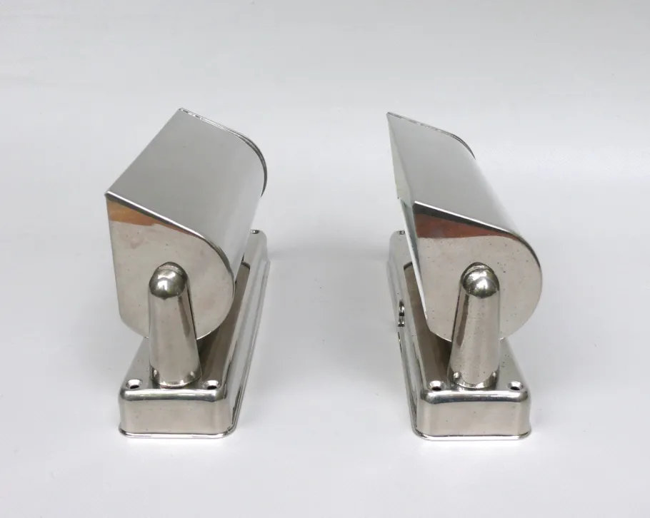 Online Pamono Art Deco Bauhaus Minimalist Nickel Plated Sconces, 1930s, Set of 2