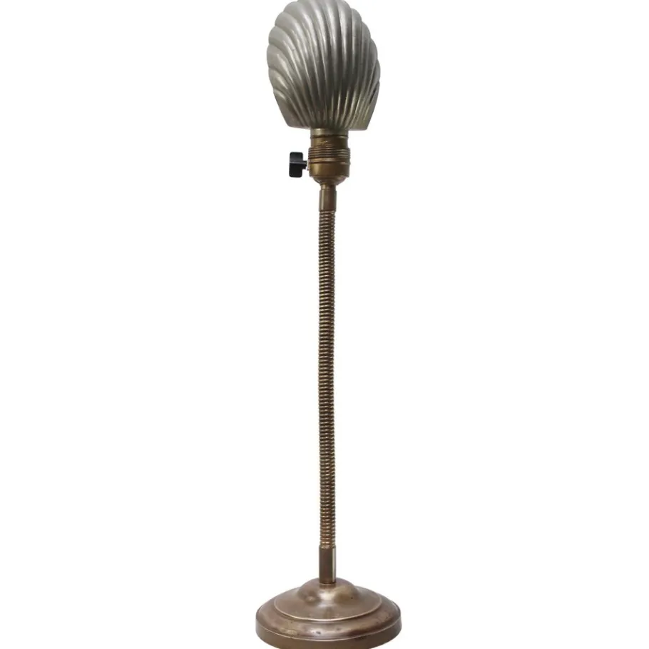 Clearance Pamono Art Deco Belgian Shell Brass Gooseneck Desk Lamp