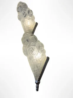 Discount Pamono Art Deco Bouquets aux Roses Wall Lights from Verrerie d'Art Degué, 1930s, Set of 2
