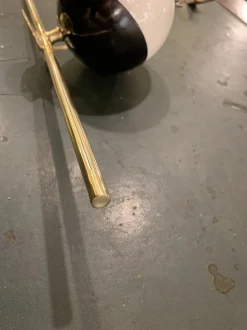 Online Pamono Art Deco Brass and Opaline Glass Wall Lamp, Italy, 1945