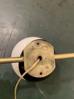 Online Pamono Art Deco Brass and Opaline Glass Wall Lamp, Italy, 1945