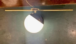 Online Pamono Art Deco Brass and Opaline Glass Wall Lamp, Italy, 1945