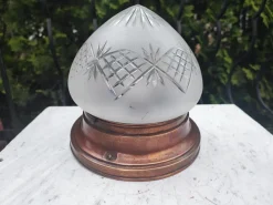 Clearance Pamono Art Deco Brass Ceiling Lamp, 1920s