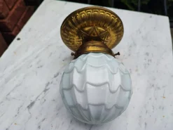 Hot Pamono Art Deco Brass Ceiling Lamp, 1920s