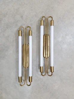 Discount Pamono Art Deco Brass Cinema Wall Scones, 1930s