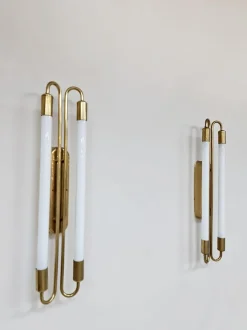 Discount Pamono Art Deco Brass Cinema Wall Scones, 1930s