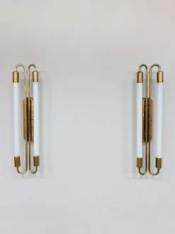 Discount Pamono Art Deco Brass Cinema Wall Scones, 1930s