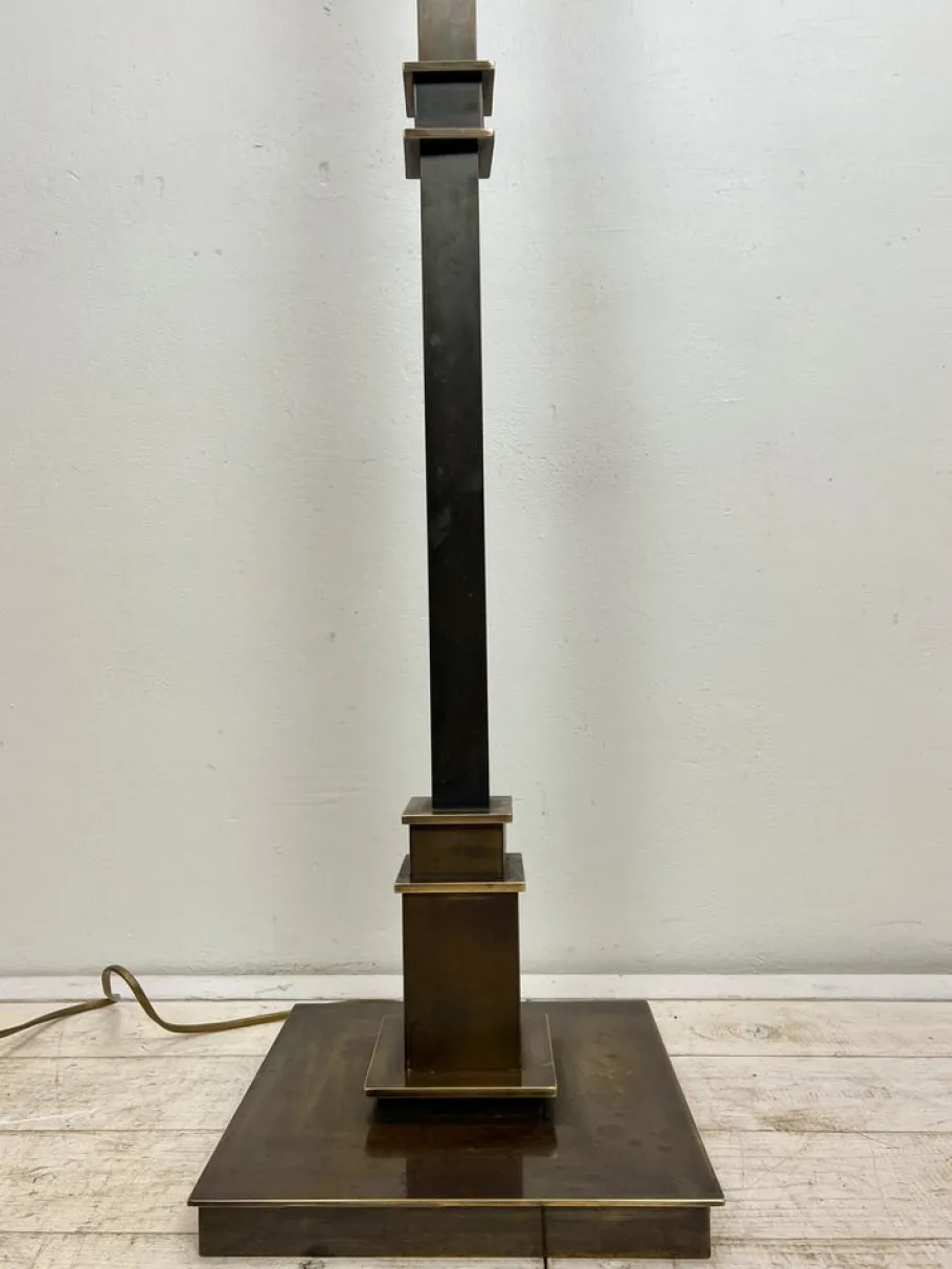 Hot Pamono Art Deco Brass Floor Lamp with Geometric Accents, 1950s