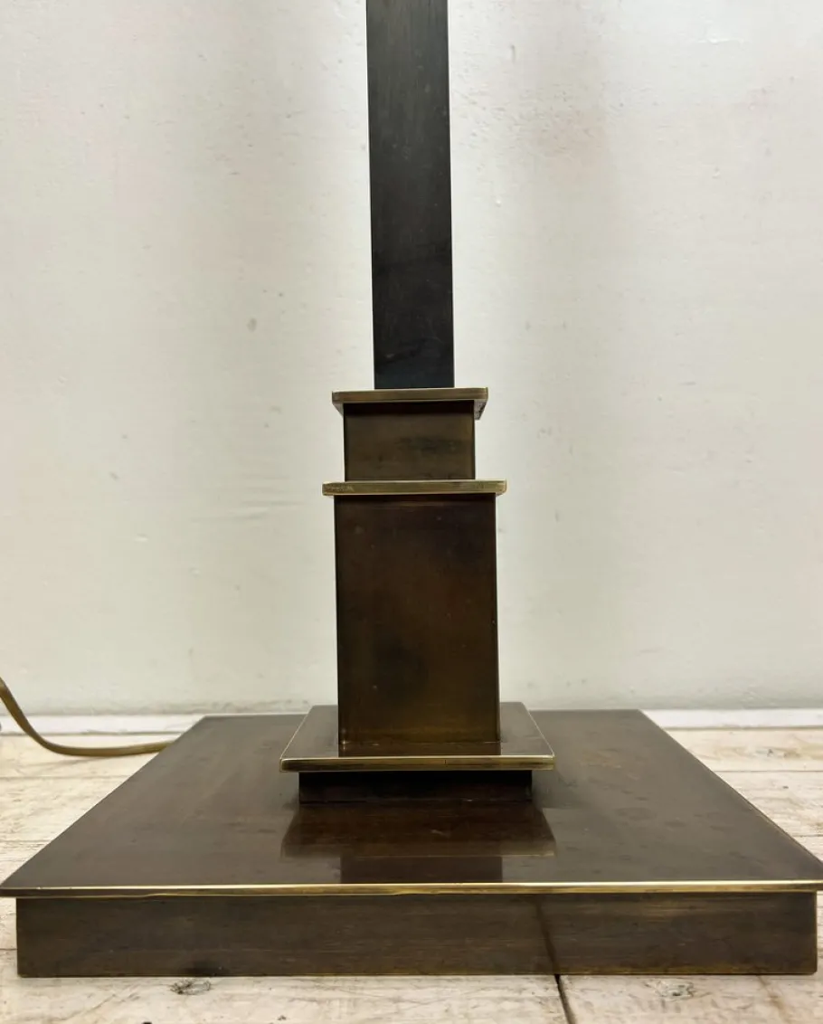 Hot Pamono Art Deco Brass Floor Lamp with Geometric Accents, 1950s