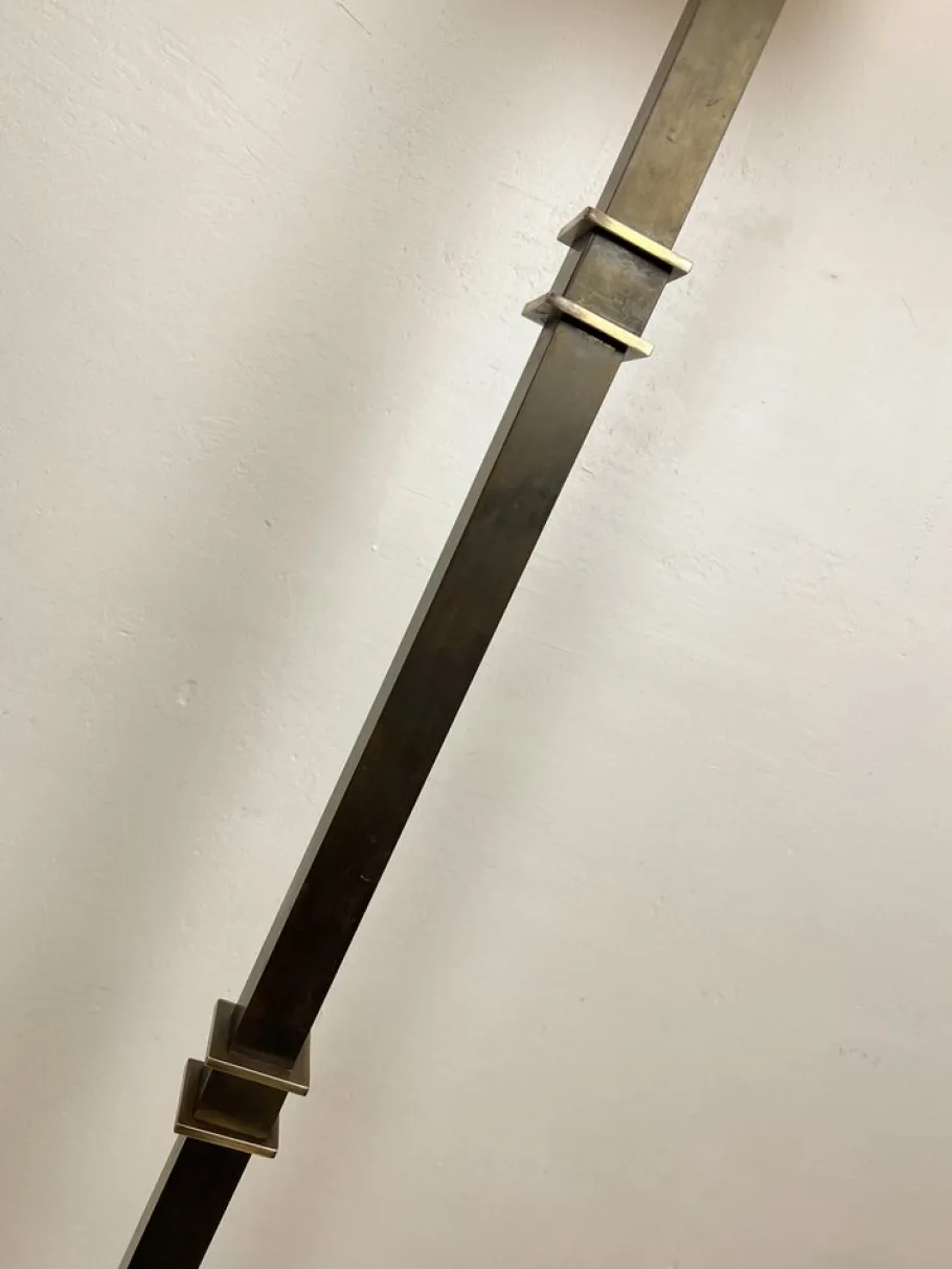 Hot Pamono Art Deco Brass Floor Lamp with Geometric Accents, 1950s