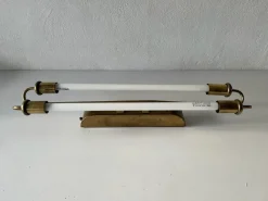 Discount Pamono Art Deco Brass Industrial Cinema Sconce with Two Fluorescent Tubes, Germany, 1930s