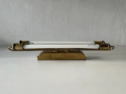 Discount Pamono Art Deco Brass Industrial Cinema Sconce with Two Fluorescent Tubes, Germany, 1930s