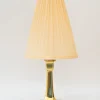 Pamono Art Deco Brass Table Lamp with Fabric Shade, Vienna, Austria, 1920s