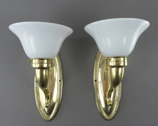 Best Pamono Art Deco Brass Wall Lamps, Austria, 1930s, Set of 2