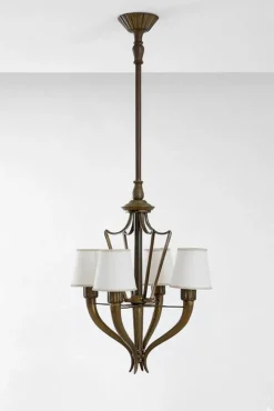 Discount Pamono Art Deco Bronze Chandelier attributed to Emilio Lancia for Italo Carlotti, Italy, 1930s