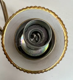 Hot Pamono Art Deco Bronze Torchiere Wall Light with Glass Candles, 1950s