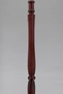 Pamono Art Deco Carved Wood and Opaline Glass Floor Lamp, France, 1925