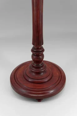 Pamono Art Deco Carved Wood and Opaline Glass Floor Lamp, France, 1925