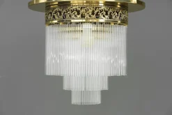 Online Pamono Art Deco Ceiling Lamp with Glass Sticks, Vienna, 1920s