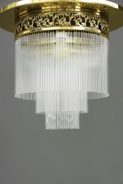 Online Pamono Art Deco Ceiling Lamp with Glass Sticks, Vienna, 1920s