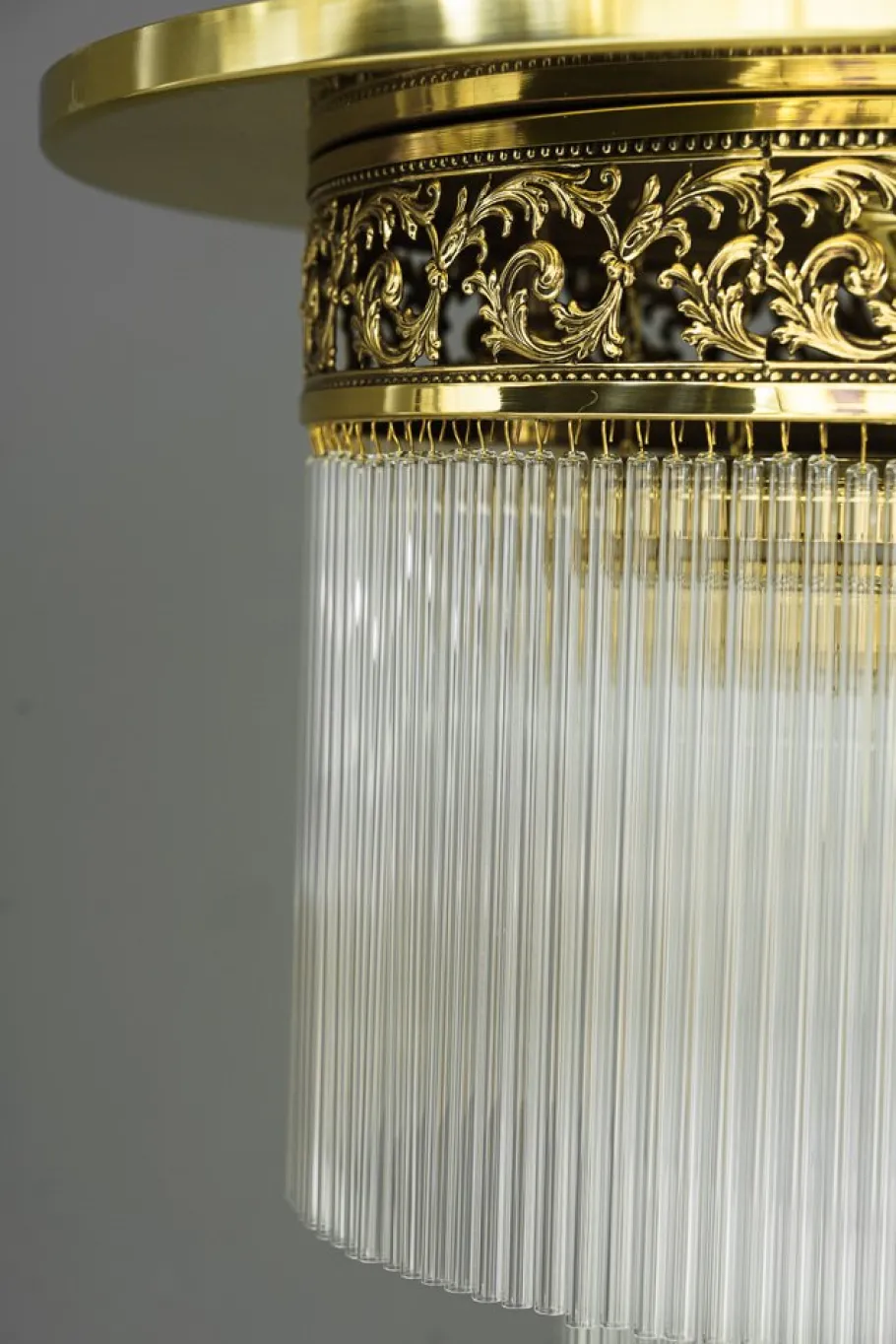 Online Pamono Art Deco Ceiling Lamp with Glass Sticks, Vienna, 1920s