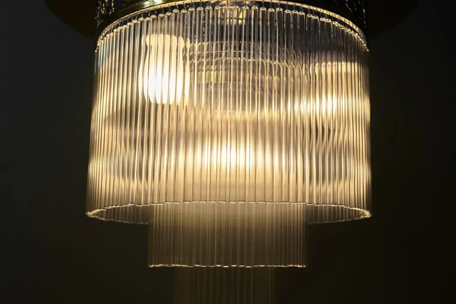Online Pamono Art Deco Ceiling Lamp with Glass Sticks, Vienna, 1920s