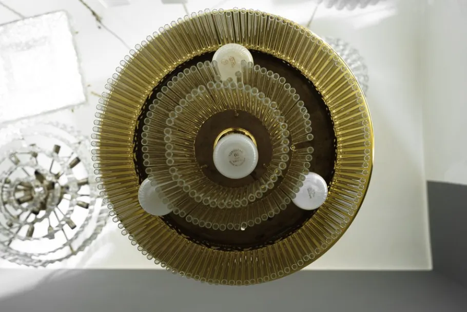 Online Pamono Art Deco Ceiling Lamp with Glass Sticks, Vienna, 1920s