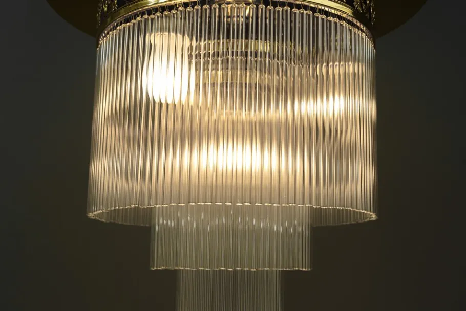 Online Pamono Art Deco Ceiling Lamp with Glass Sticks, Vienna, 1920s
