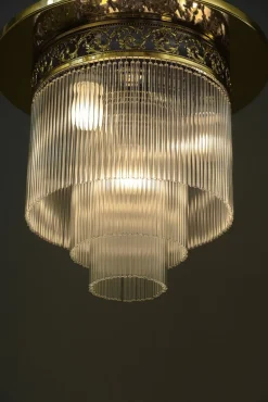 Online Pamono Art Deco Ceiling Lamp with Glass Sticks, Vienna, 1920s