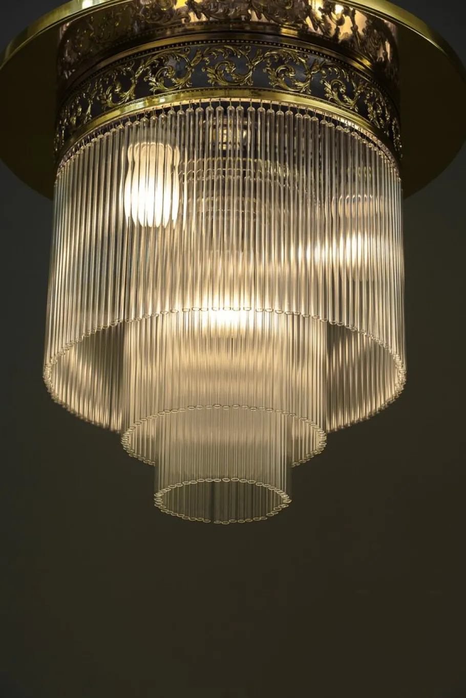 Online Pamono Art Deco Ceiling Lamp with Glass Sticks, Vienna, 1920s