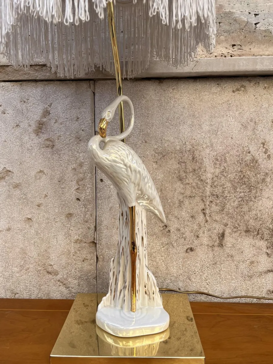 Online Pamono Art Deco Ceramic and Brass Lamp, 1930s